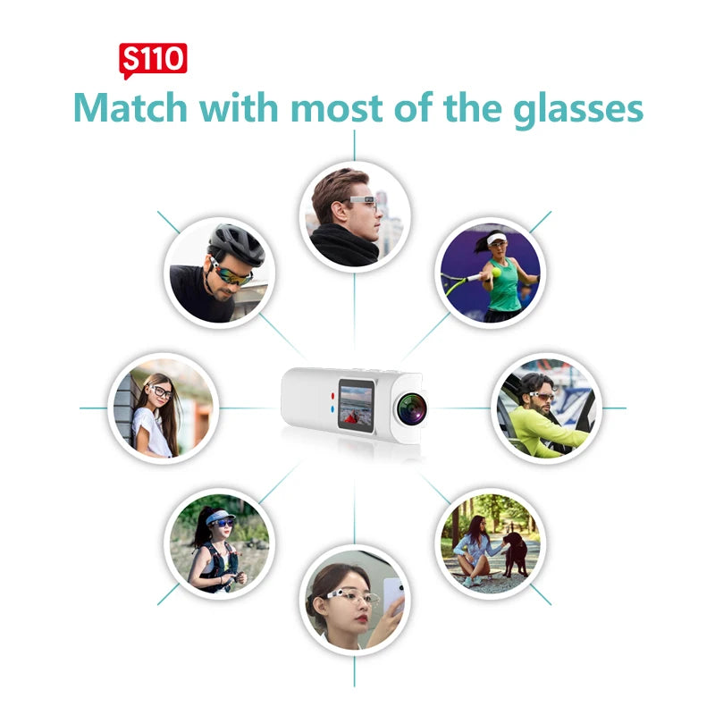 2.7K Glasses Camera – Mini Wearable Outdoor Security Sports DV DVR, WIFI Video Recorder for Driving, Hiking, and Surveillance