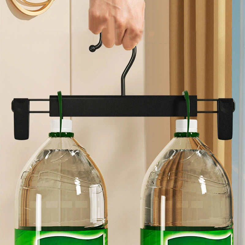 5PCS Adjustable Pants Hangers - Space Saving Anti Slip Metal Clips Rack for Skirts, Clothes, Socks & Lingerie Organizer