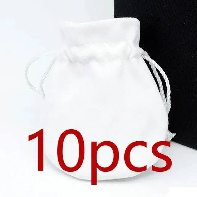 Velvet Flannel Jewelry Bag – Fit Pando Bead Charm Bracelet & Ring Storage, Women’s Birthday Gift with Fashionable White Packaging