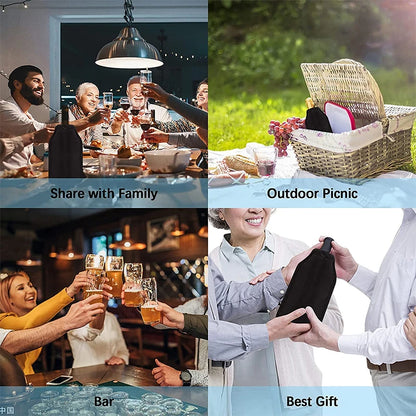 Wine Cooling Holder Ice Bag – Nylon Jelly Cooler Sleeve for Beer, Champagne & Soft Drinks, Picnic & Bar Tool