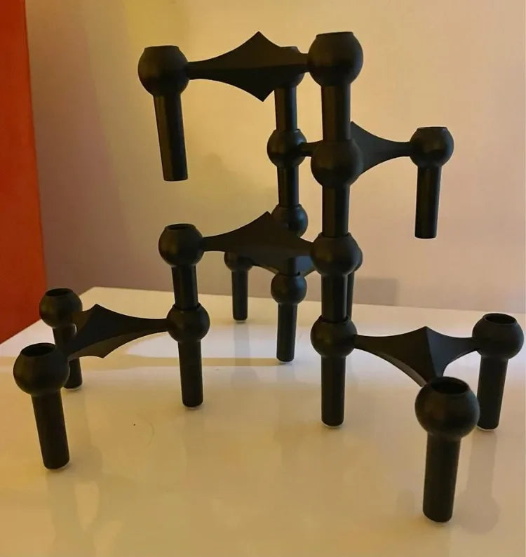 Metal Molecular Structure Candle Holder – Nordic Silver Candelabra Centerpiece for Living Room Decor & Gift