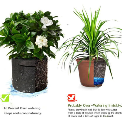Vegetable/Flower Grow Bags – 1-5 Pcs, 1-12 Gallons Non-Woven Aeration Fabric Pots with Handles