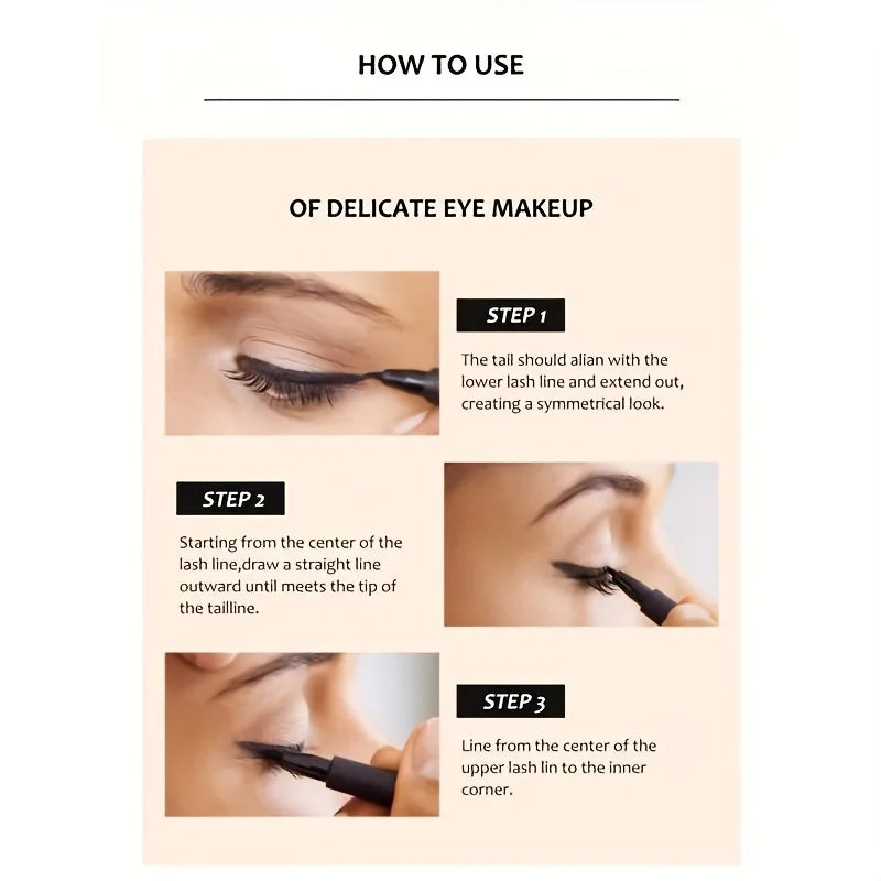 Quick-Dry Waterproof Eyeliner Pen – Long-Lasting Matte Eye Liner, Smudge-Proof Makeup