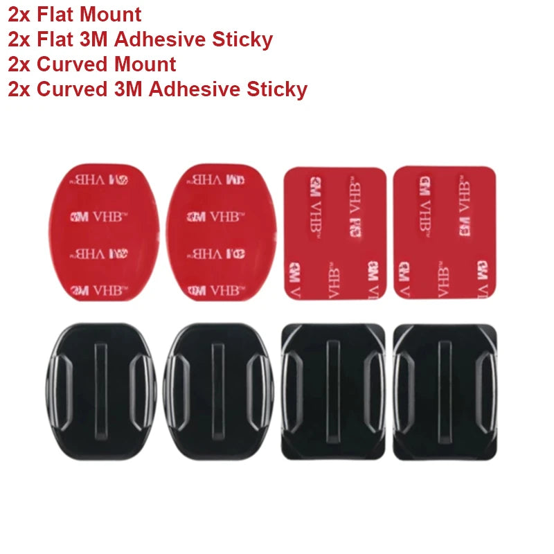 GoPro Helmet Adhesive Mount Kit – Flat & Curved 3M Sticky Mounts for GoPro Hero 5–12, Insta360 X3 & DJI Action Cameras