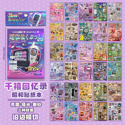 30 Sheets Japanese Style Sticker Book - Cute Cartoon Die Cut Stickers for DIY Scrapbooking Journals & Crafts
