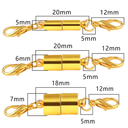 Magnetic Jewelry Clasp - Strong Metal End Connectors with Lobster Clasp for DIY Bracelets & Necklaces