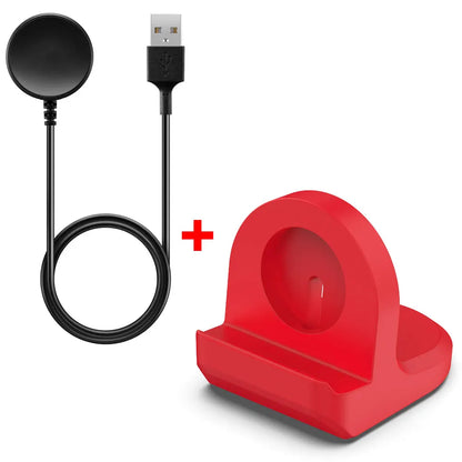 Silicone Charger Dock Holder — Samsung Galaxy Watch Ultra 47mm & Galaxy Watch 7/6/5/5 Pro Stand with USB Cable