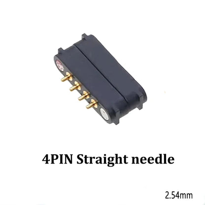 2A 2-Pin DC Magnetic Pogo Pin Connector - 2–5 Pin Spring-Loaded Male/Female Power Socket, 2.54/2.8mm Pitch