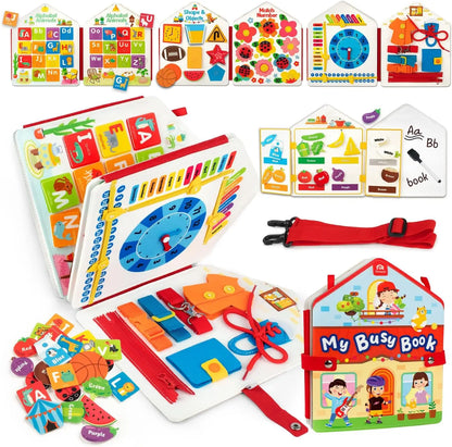 Toddler Felt Montessori Busy Book – Sensory Activity Boards, Fine Motor Skills, Quiet Book Educational Toy for Preschool
