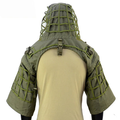 Ghillie Suit Set | Camouflage Hunting Poncho, Base, Cape & Sniper Viper Hood for Airsoft & Paintball