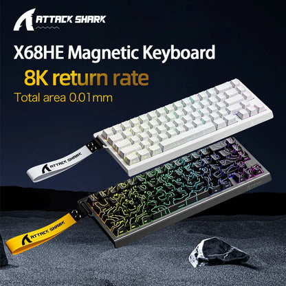 ATTACK SHARK X68HE Magnetic Gaming Keyboard - X68 Pro Rapid Trigger 8000Hz Mechanical Keyboard