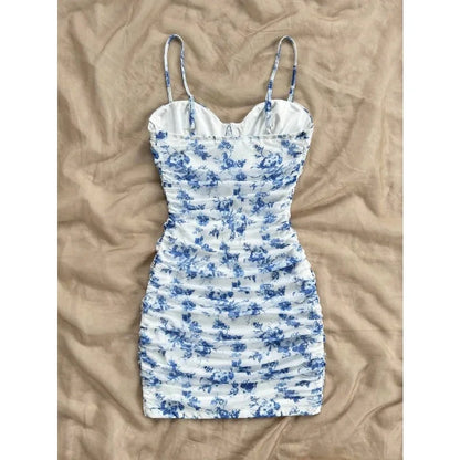 French Floral Backless Slip Dress – Sexy Summer Mini Dress for Women, Beach & Vacation Style