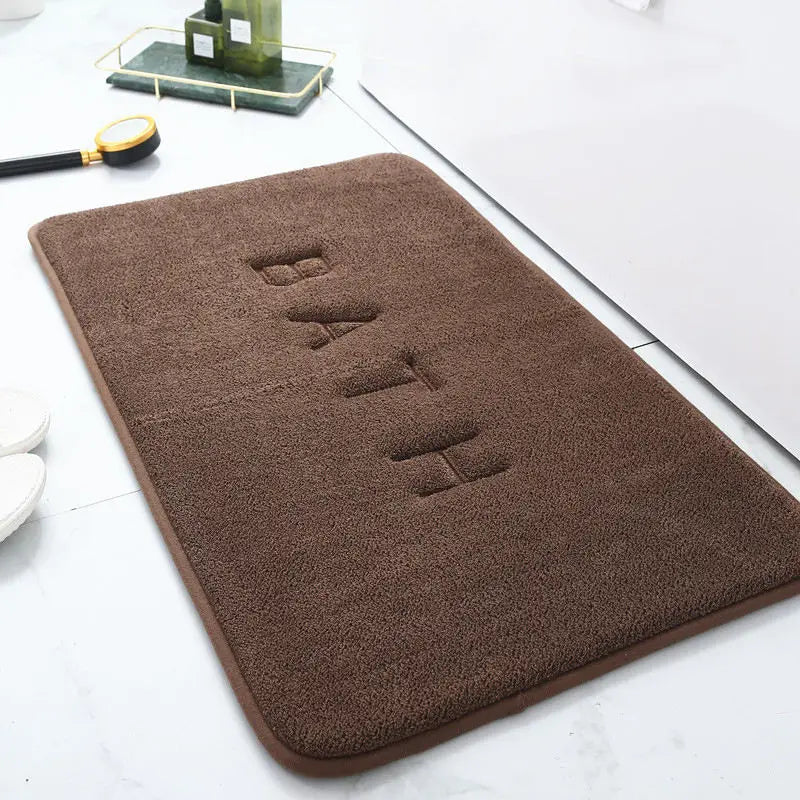 Anti-Slip Faux Cashmere Memory Foam Carpet – Super Absorbent Coral Fleece Floor Mat for Kitchen, Living Room & Bathroom
