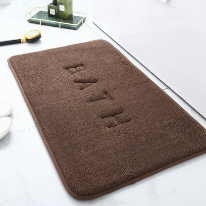 Anti-Slip Faux Cashmere Memory Foam Carpet – Super Absorbent Coral Fleece Floor Mat for Kitchen, Living Room & Bathroom