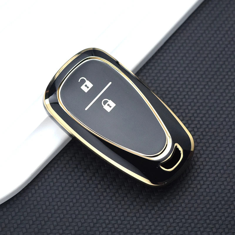 TPU Car Key Case Cover – Compatible with Chevrolet Malibu, Blazer, Traverse, Seeker, Onix, Equinox, Volt, Bolt, Trax, Orlando, Cruze, Spark, Sonic, Camaro