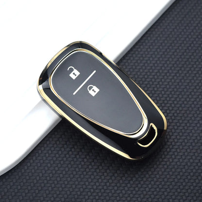 TPU Car Key Case Cover – Compatible with Chevrolet Malibu, Blazer, Traverse, Seeker, Onix, Equinox, Volt, Bolt, Trax, Orlando, Cruze, Spark, Sonic, Camaro