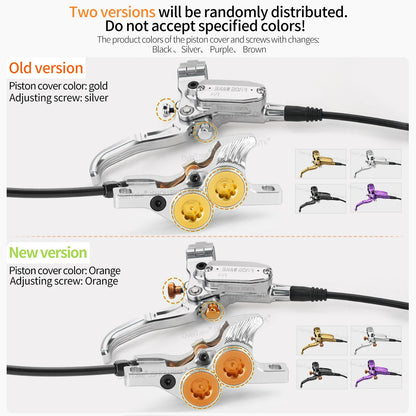 Frog Wake FV4 Mountain Bike Hydraulic Disc Brake Kit – 180mm Rotors, Aluminum 4-Piston Calipers & Levers for MTB