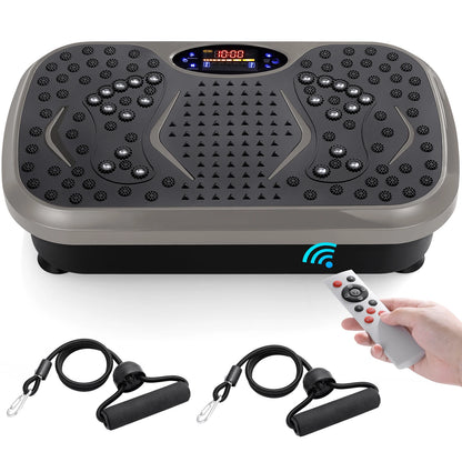 Vibration Plate Exercise Machine – Whole Body Fitness Platform with Loop Bands for Home Workout