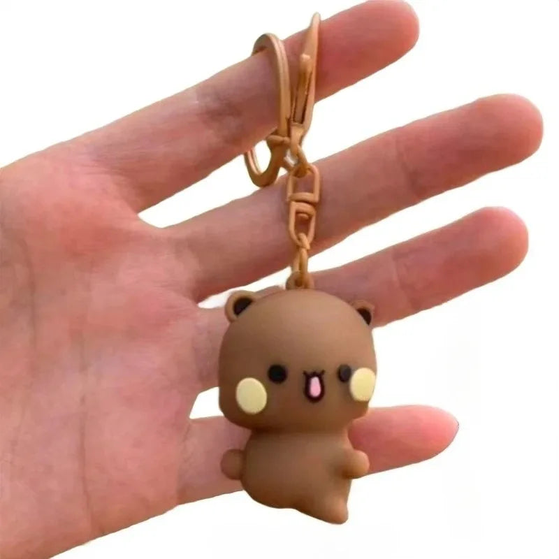Cartoon Panda Bubu Dudu Magnetic Keychain - Cute Backpack Pendant, Couple Toy Figure Accessory & Fantasy Gift