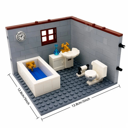 City House Building Blocks Set - DIY MOC Bricks with Bedroom & Living Room Furniture for Kids' Creative Play