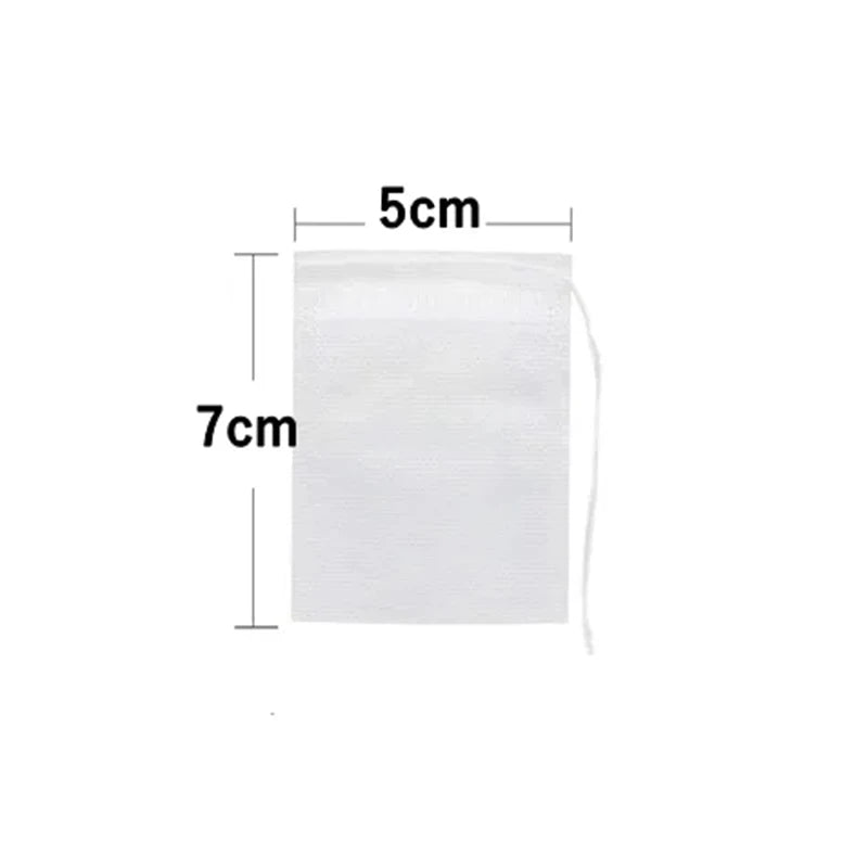 50/100PCS Disposable Tea Filter Bags - Non-Woven Empty Tea Infuser Pouches with String