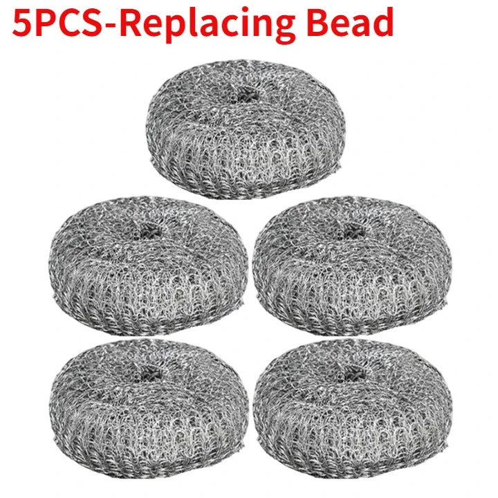 Stainless Steel Pot Brush with Handle – Heavy Duty Dishwashing Wire Ball for Pot & Pan Cleaning (5/1 Pcs)