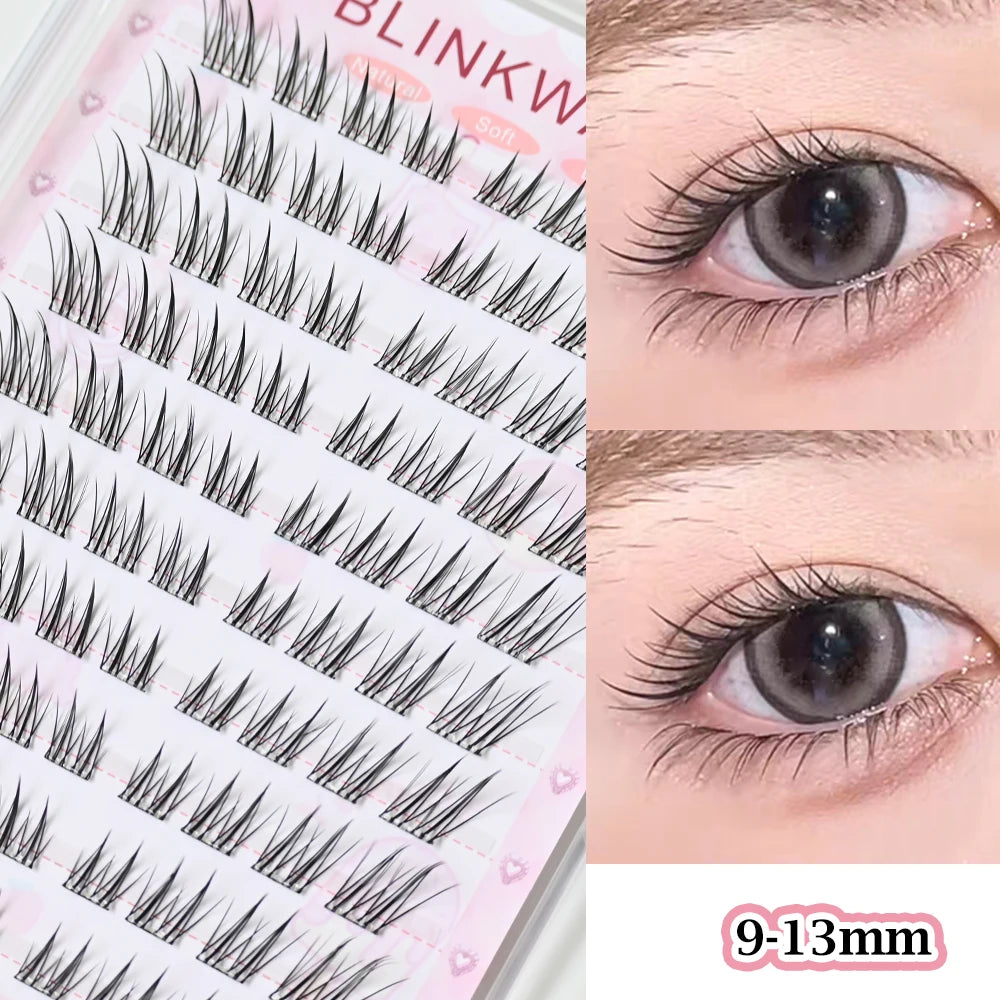 Large Capacity Girls’ Glue-Free False Eyelashes – Natural Wispy Reusable Bottom & Top Lashes, Easy Apply
