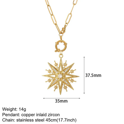 Heart Evil Blue Eye Sun Necklace – Cute Dog, Bee & Elephant Gold Pendant with Long Stainless Steel Chain for Women