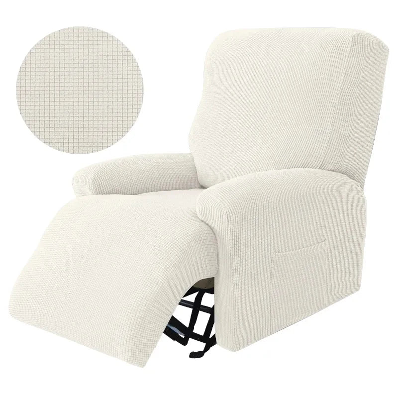 4pcs Recliner Sofa Cover Set - Stretch Spandex Couch Slipcovers with Non-Slip Fit for Armchair & Lazy Chair
