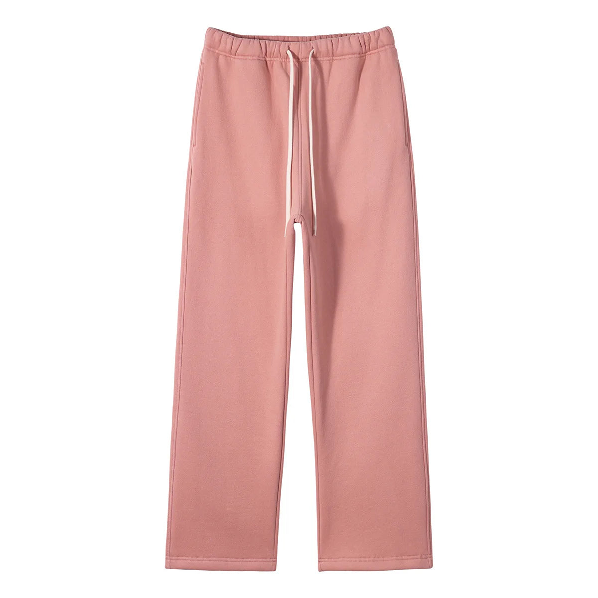 Straight-Lined Solid Color Cashmere Sweatpants – Soft Cozy Lounge Pants