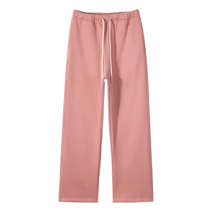 Straight-Lined Solid Color Cashmere Sweatpants – Soft Cozy Lounge Pants