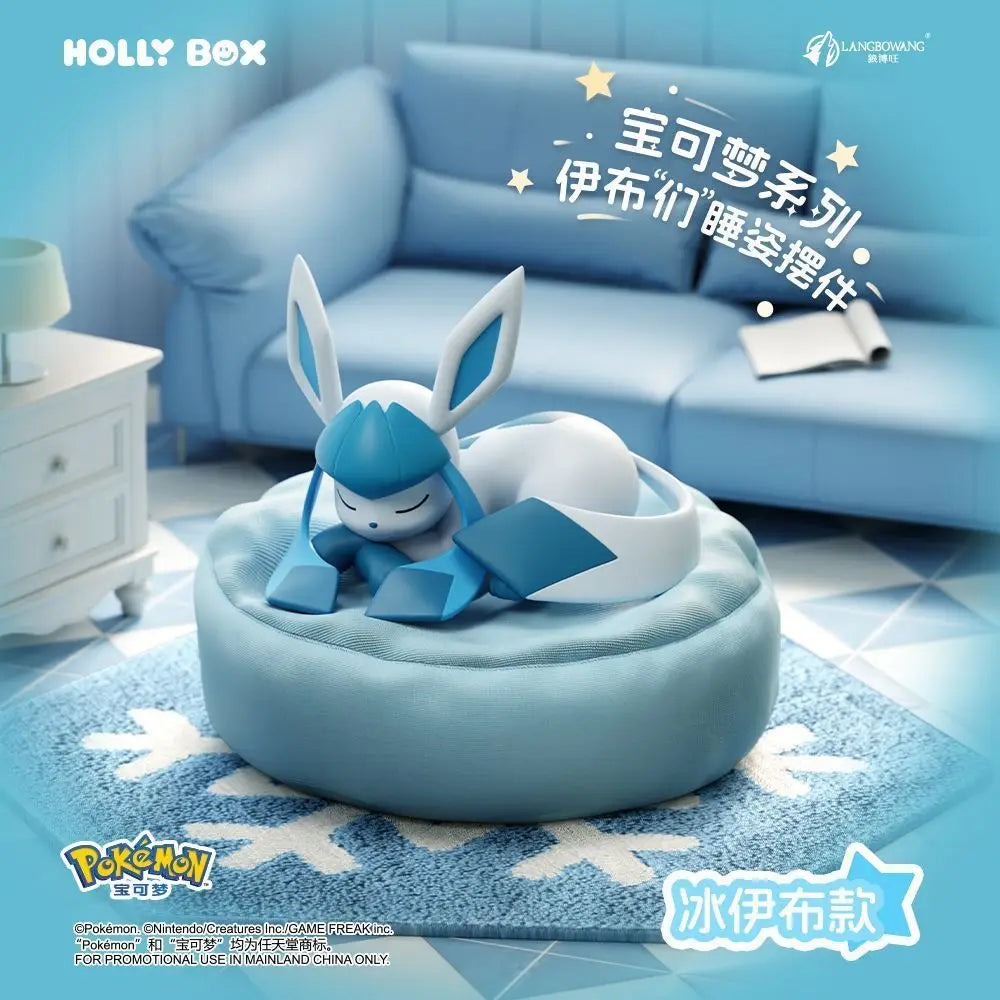 Genuine Pokémon Eevee Sleeping Pose Blind Box – Fantasy Beast Mystery Anime Figure, Cute Lucky Doll Toy & Collectible Gift Decoration