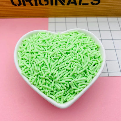100g Colorful Long Clay Sprinkles – 5-6mm DIY Craft Decorations for Phone Deco & Creative Projects