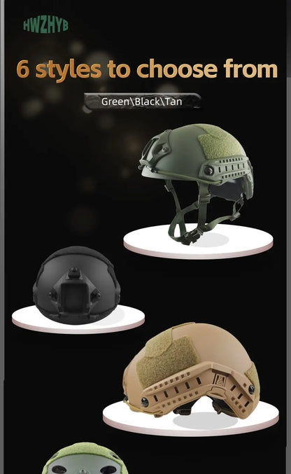FAST Tactical Airsoft Helmet – Thickened ABS MH Helmet for Outdoor CS, PJ Air Gun Shooting Protective Gear