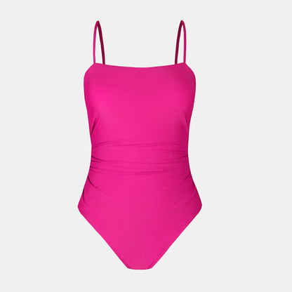 CUPSHE Leaf Print Square Neck One-Piece Swimsuit for Women – Sexy Backless Shirred Monokini Swimwear 2023 Beach Bathing Suit