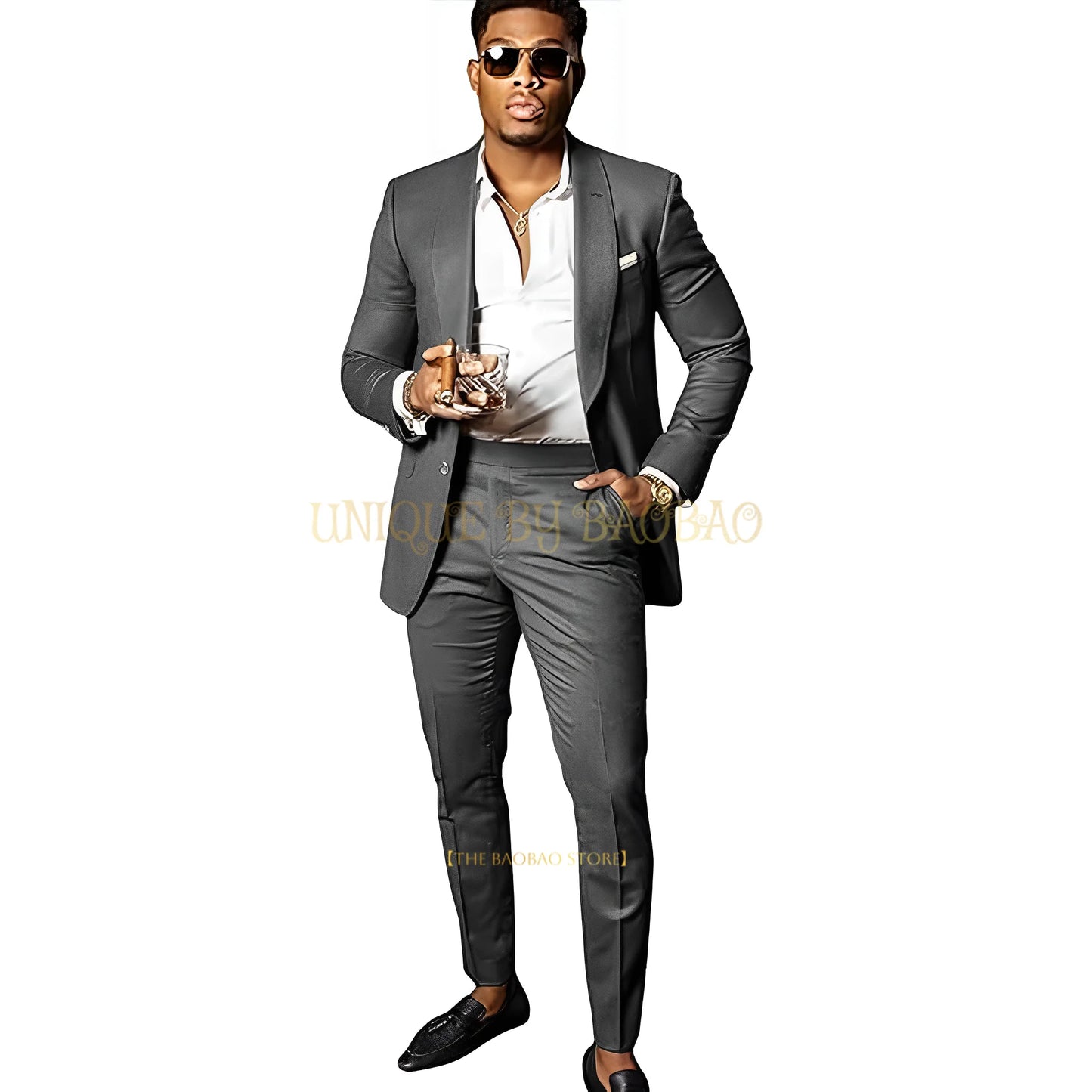 Men's Brown 2 Piece Suit - Shawl Collar Single Breasted Tuxedo Blazer & Pants Set For Wedding, Business & Formal Events