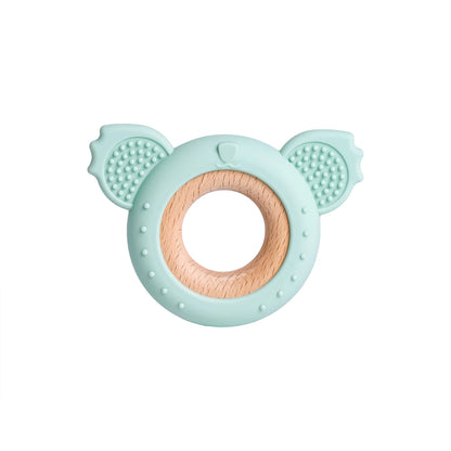 TYRY.HU Silicone Baby Teether - Cartoon Frog & Deer Teething Necklace Pendant for Infant Gum Relief Gift