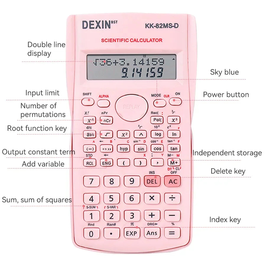 Multifunctional Scientific Calculator – Large Screen Portable Student Math Calculator for School, Office & Exam Use