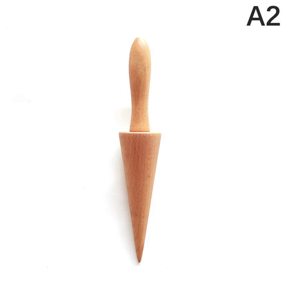 Wooden Egg Roll Ice Cream Cone Mold – Spiral Croissant & Cream Horn Pastry Roller for Omelet, Waffle & Baking Kitchen Tool