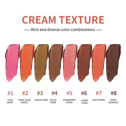 Curve Case Cream Makeup Palette - Eyebrow, Blush & Highlighter with Matte and Shimmer Finishes