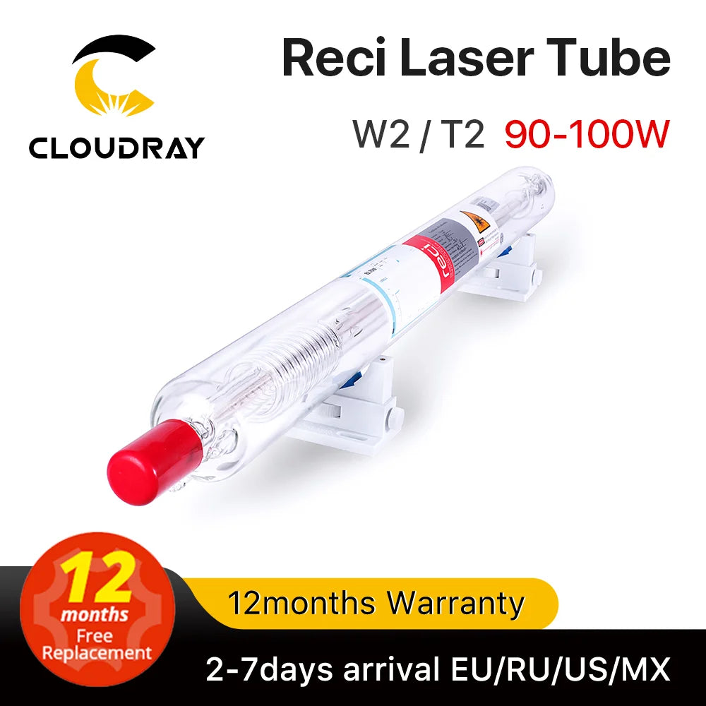 Cloudray CO2 Laser Tube - 90W-100W Reci W2 T2 Laser Engraving Cutting Machine Replacement Tube