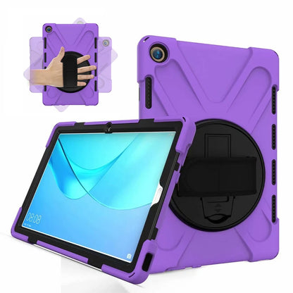 Huawei MediaPad M5 10.8 Case - 360° Rotating Hand Strap Shockproof Protective Stand Cover