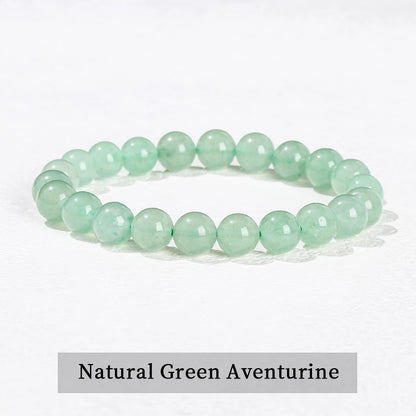 Natural Stone Beaded Bracelet - Obsidian, Fluorite & Quartz Healing Stretch Jewelry for Men & Women