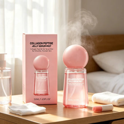 Collagen Peptide Jelly Mist Serum - Deep Hydration, Moisturizing, and Firming Facial Care Spray for Dewy-Looking Skin