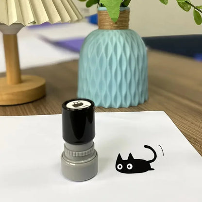 Cute Black Cat Cartoon Stamps – 4-Style DIY Scrapbooking, Diary, Collage & Stationery Decoration Set