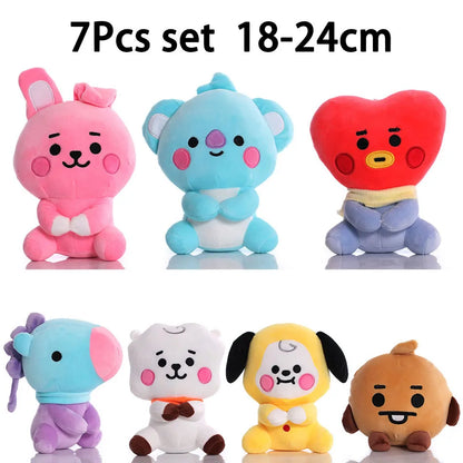 BT21 Cartoon Plush Toy Pendant - Shooky, Mang, Cooky & Tata Keychain, Phone Charm and Backpack Accessory Gift