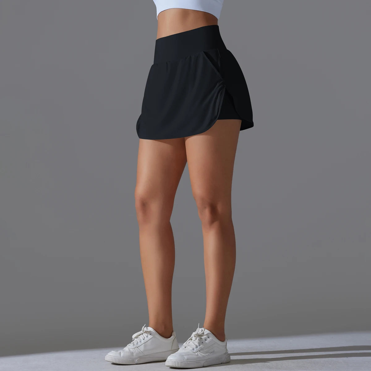 Outdoor Sports High Waist Yoga Skirt — Breathable Badminton Tennis Active Fitness Athletic Short Skirt