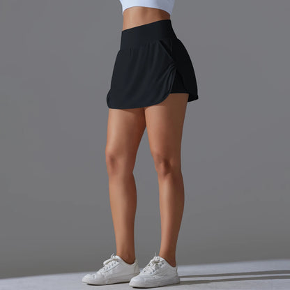 Outdoor Sports High Waist Yoga Skirt — Breathable Badminton Tennis Active Fitness Athletic Short Skirt