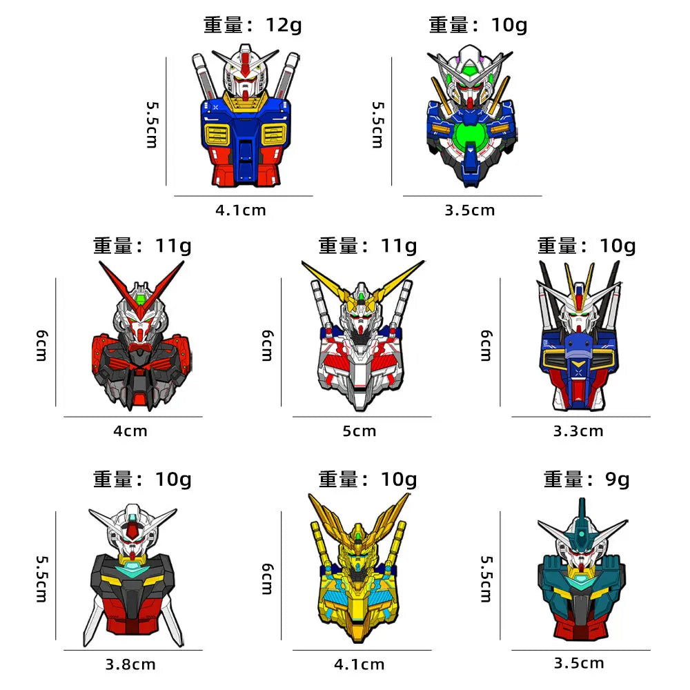 QHOT Mobile Suit Gundam Enamel Pins - Cartoon Alloy Brooch Badges for Bags, Backpacks and Anime Accessories