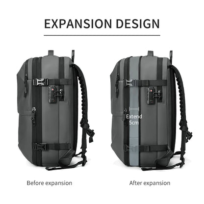Men's Travel Backpack – Vacuum Compression, 17-Inch Laptop Backpack, Large Capacity Business & School Backpack, Expanded Hiking Bag